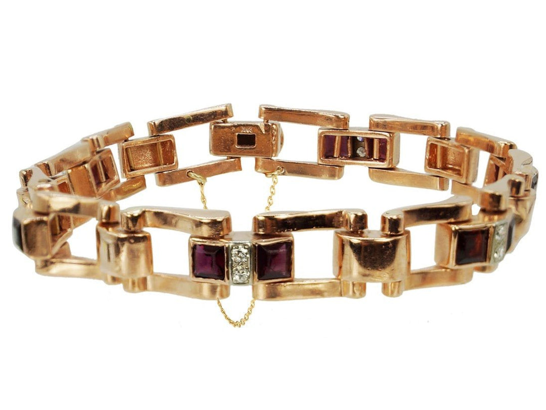 1940s Bracelet with Rubies and Diamonds