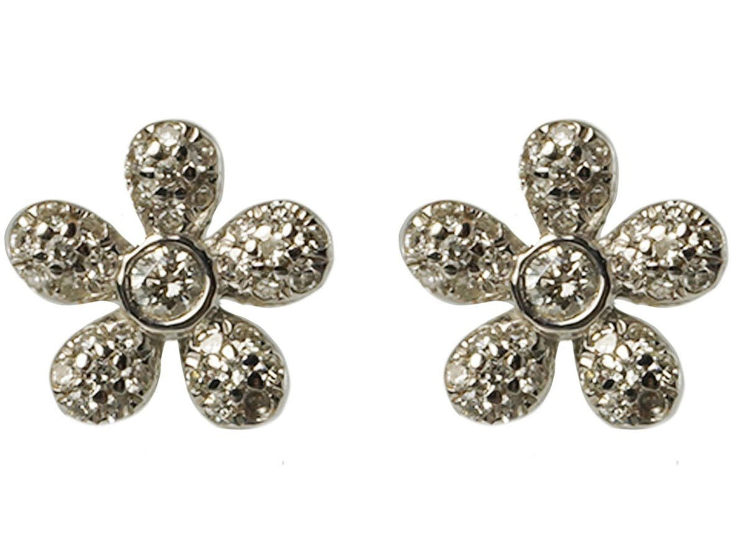 SS Petite Diamond Flower Earrings