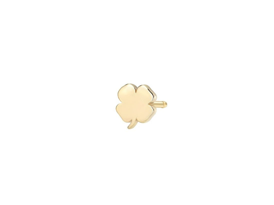 14k Tiny Gold Clover Stud