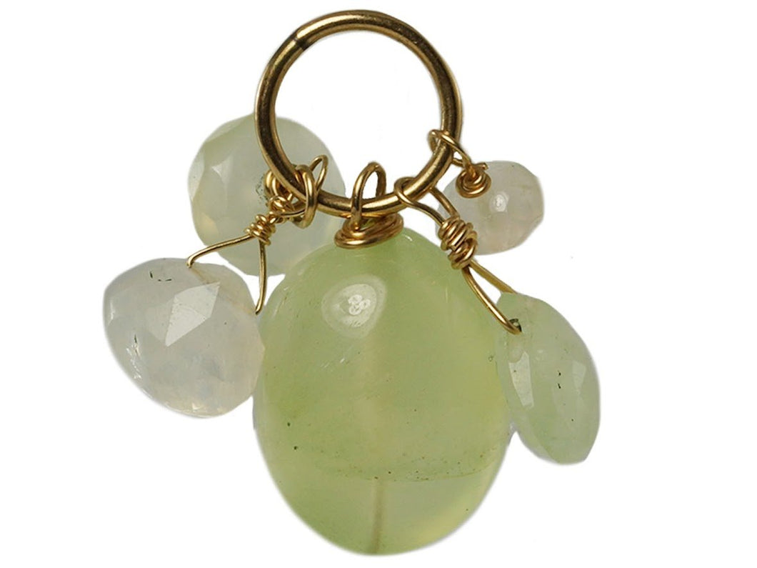 Prehnite and Moonstone Cluster Charm
