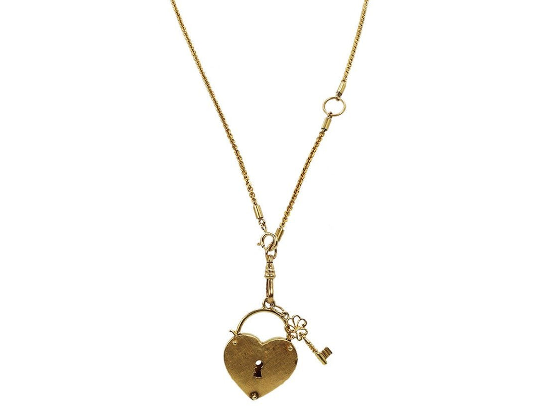 Deco Padlock and Key Necklace