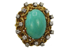 Load image into Gallery viewer, 1960s Turquoise and Diamond Ring
