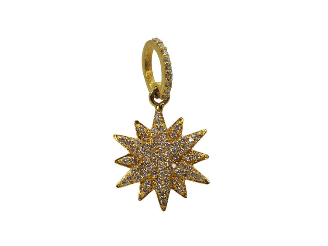 14k Diamond Starburst Charm