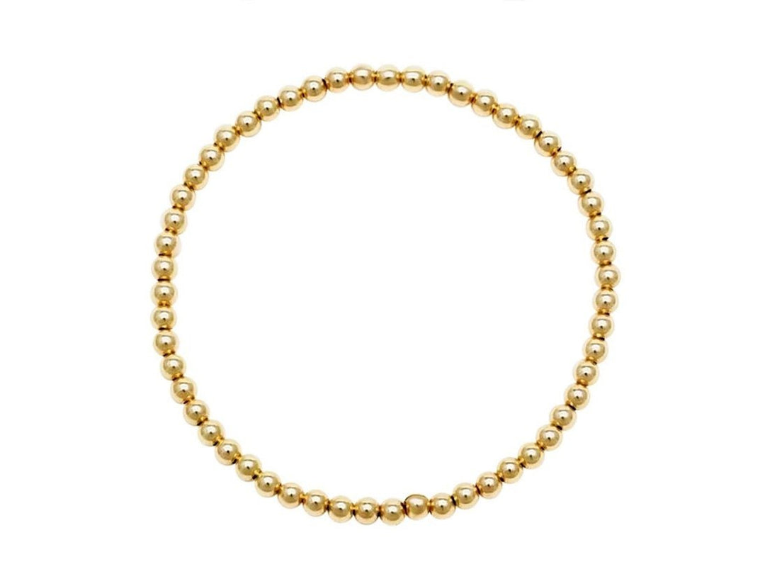 3mm Gold Bead Bracelet