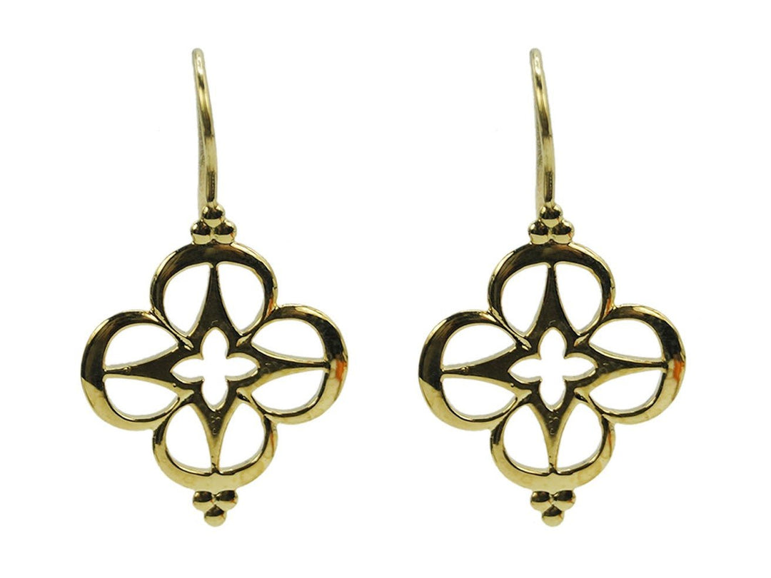 18k Fleur de Lis Drop Earrings