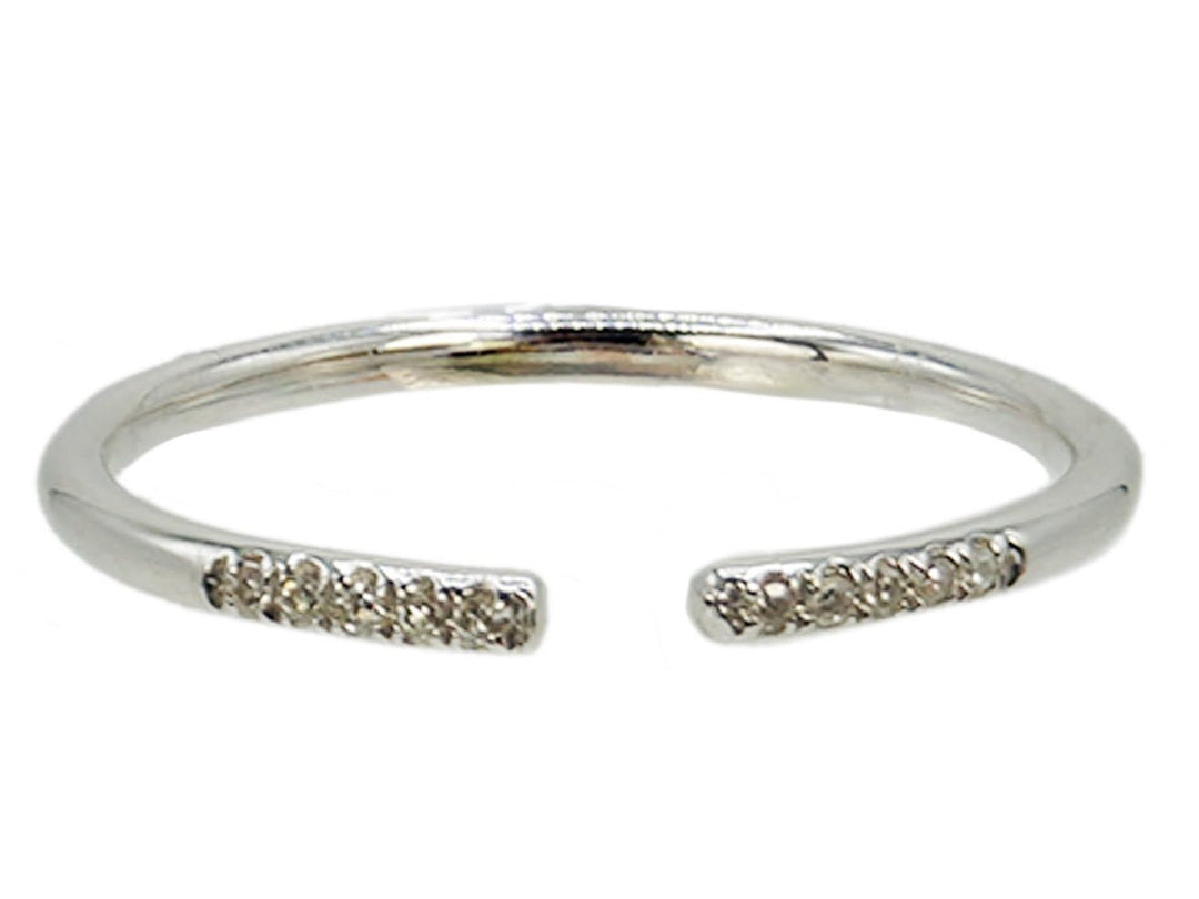 18k Diamond Tipped Horseshoe Ring