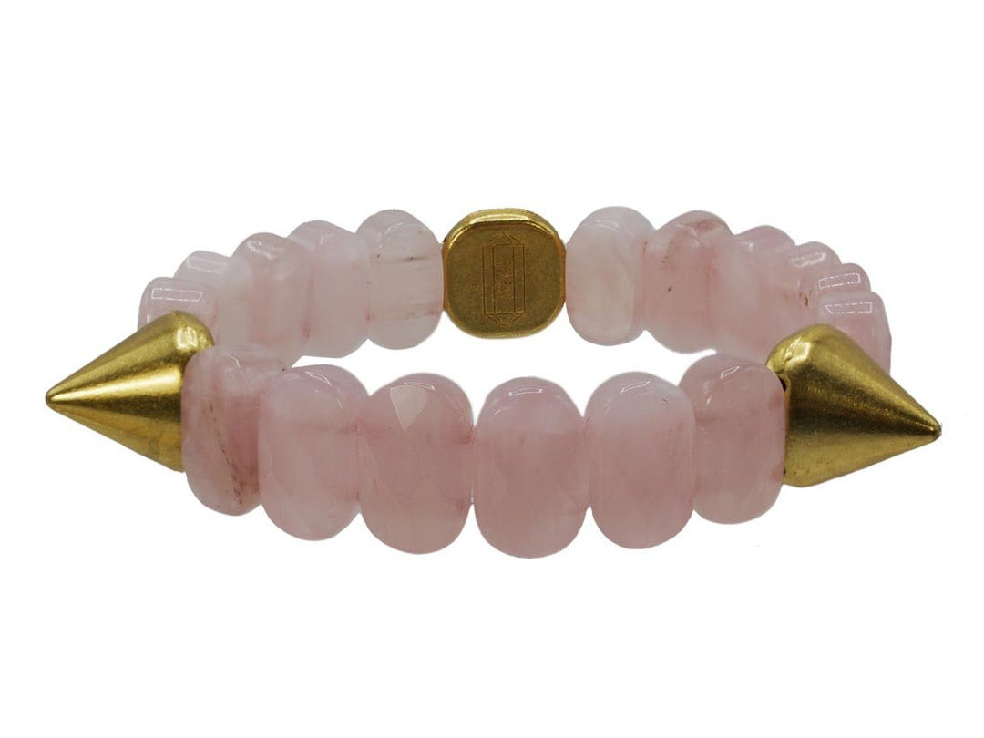 Rose Quartz Luxe Spike Facets Bracelet