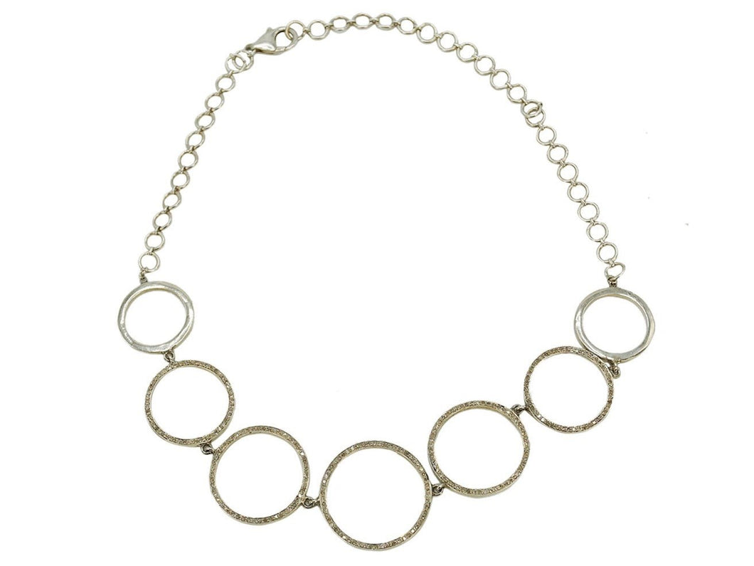 SS Diamond Circle Choker Necklace