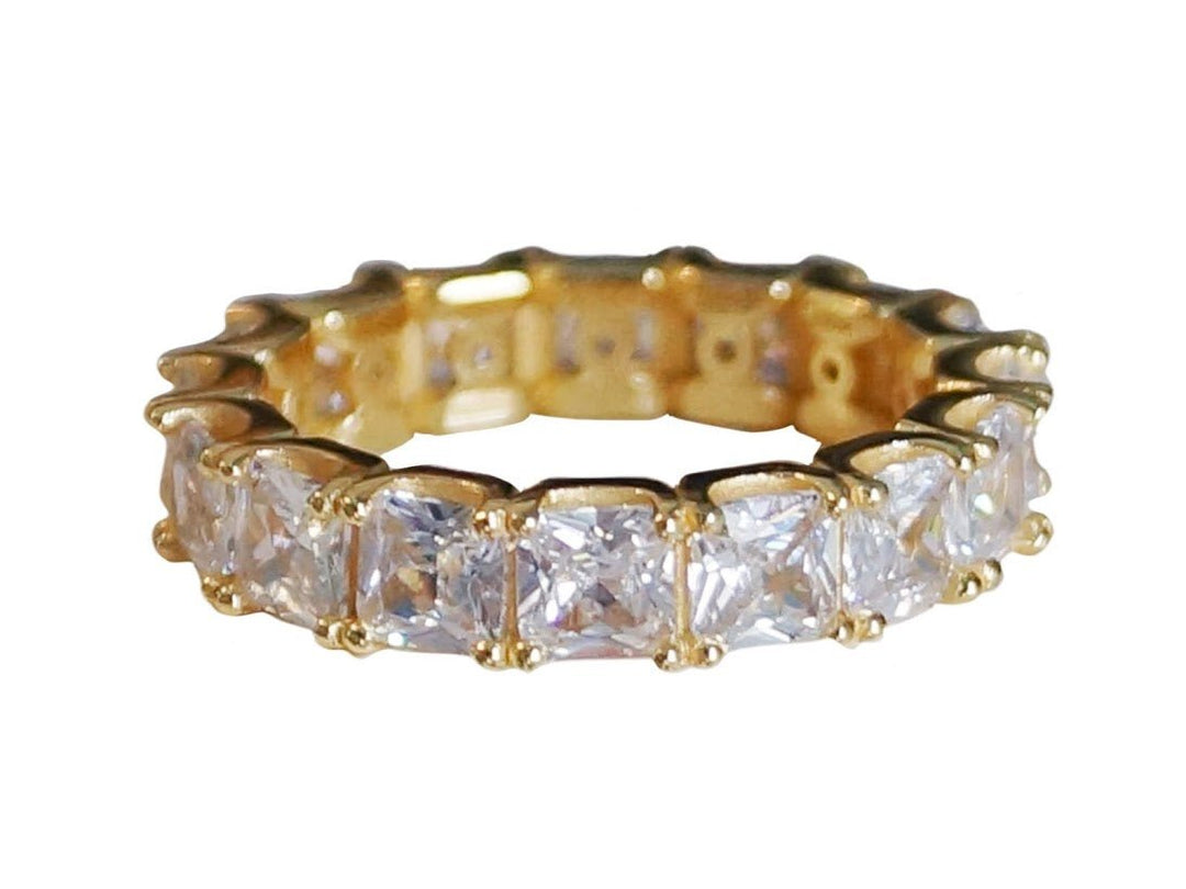 Gold Princess Cut CZ Band