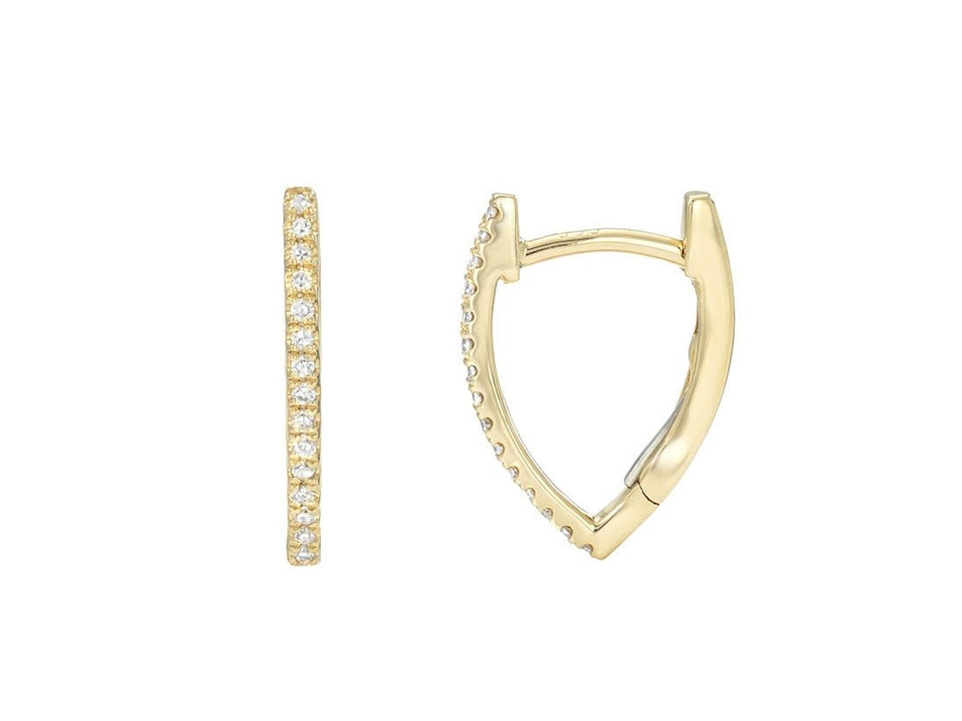 14k Diamond Curve Huggie Earrings