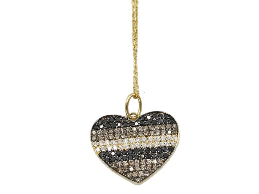 14k Diamond and Sapphire Heart Necklace