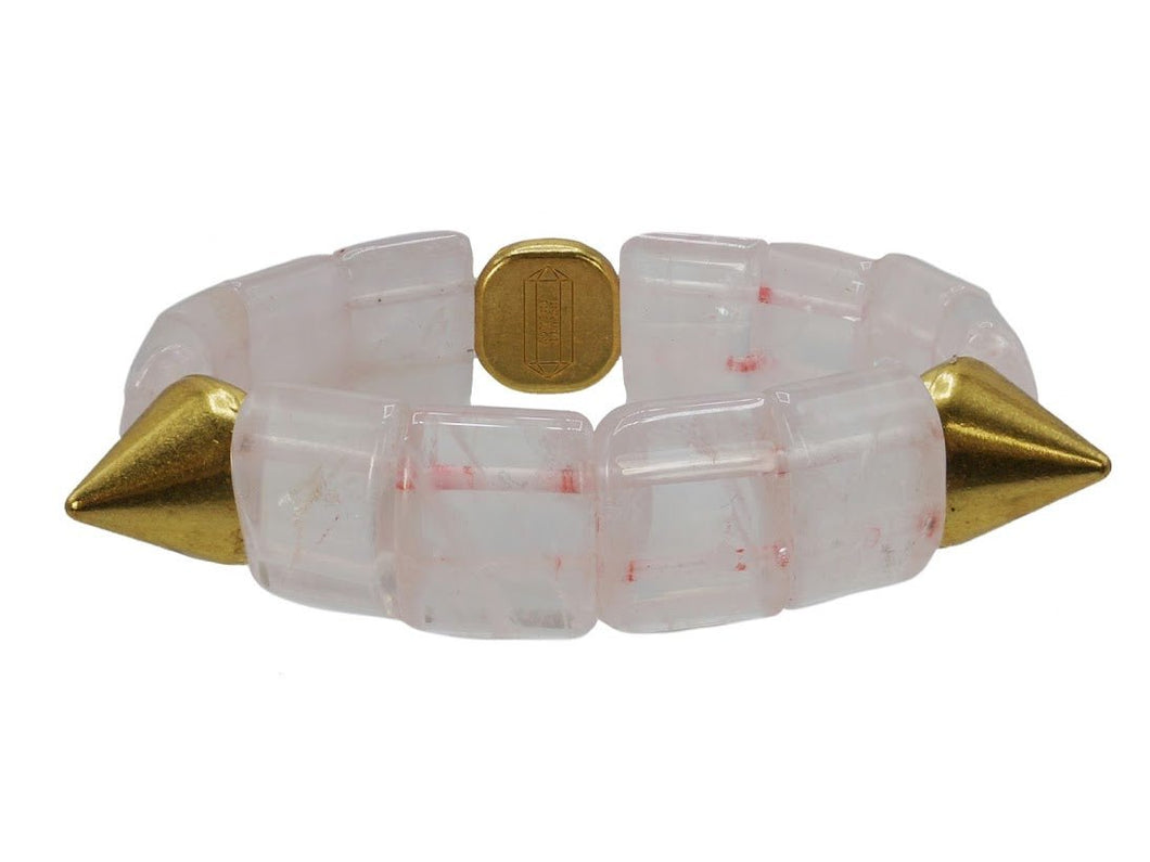 Rose Quartz Luxe Spike Arches Bracelet
