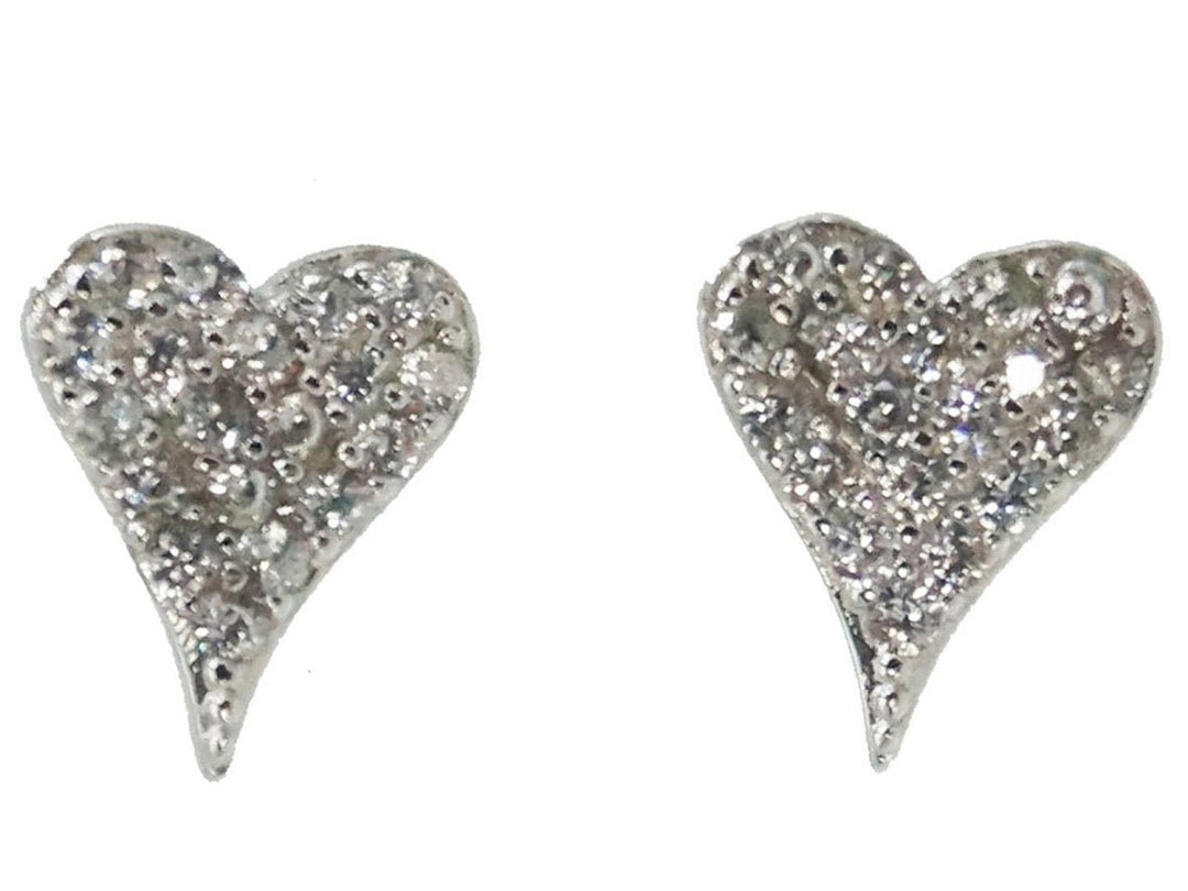 Silver CZ Heart Earrings