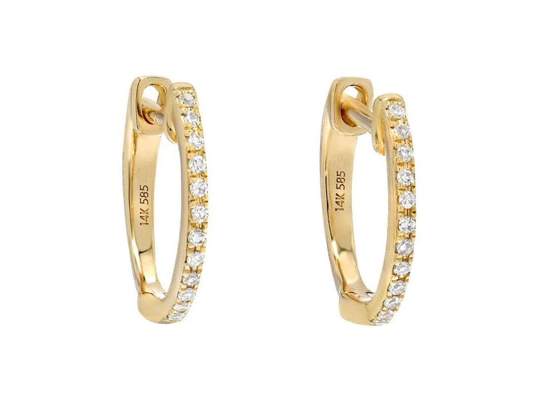 14k Diamond Huggie Earrings