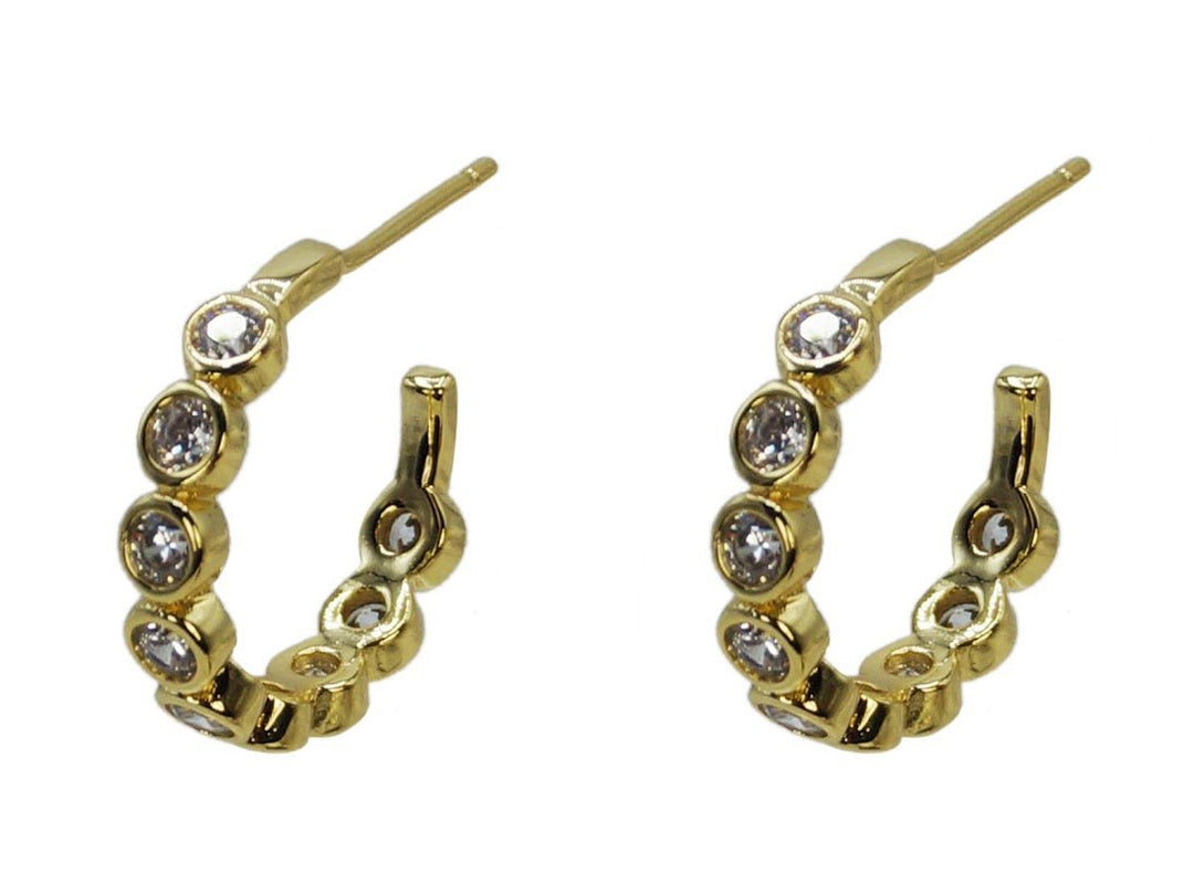 Bezel Set CZ Hoops