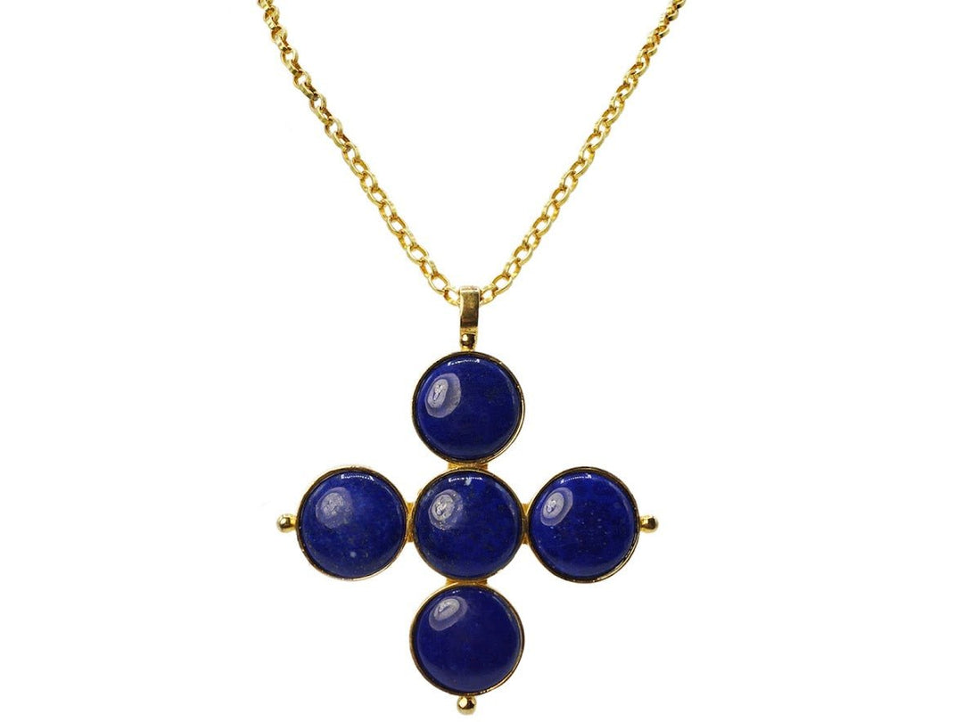 Five Stone Lapis Necklace