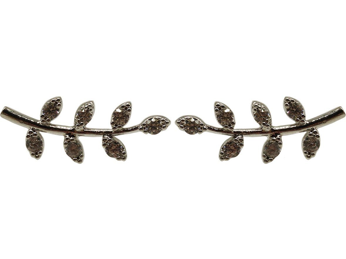 Silver Leaf Stud Earrings