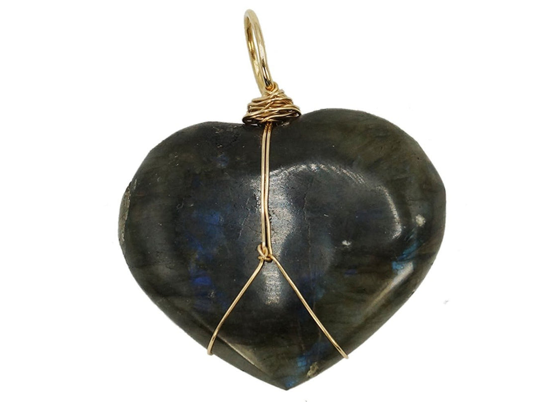 Large Labradorite Heart Charm