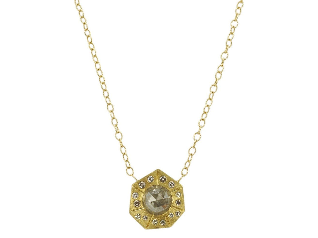 18k YG Rosecut Diamonds Necklace