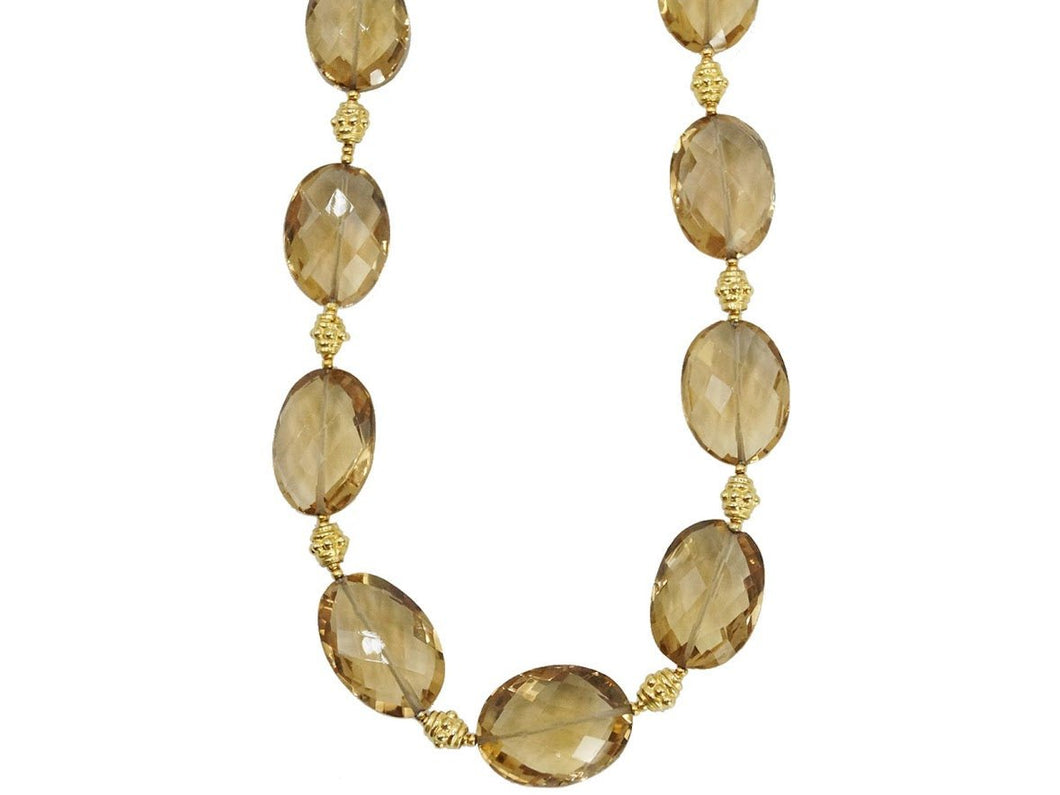 Faceted Citrine and Venetian Glass Necklace