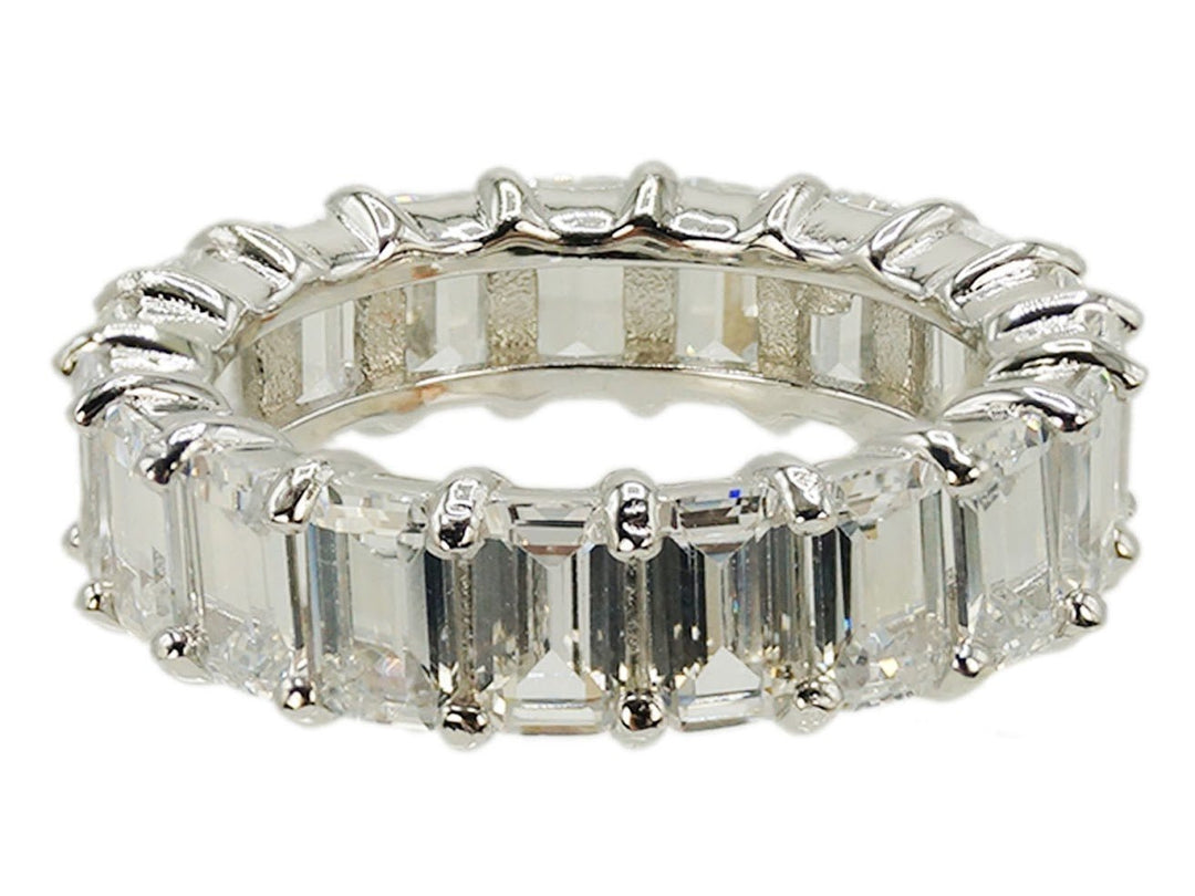 Silver CZ Baguette Band