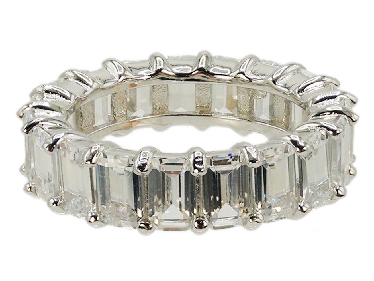 Silver CZ Baguette Band