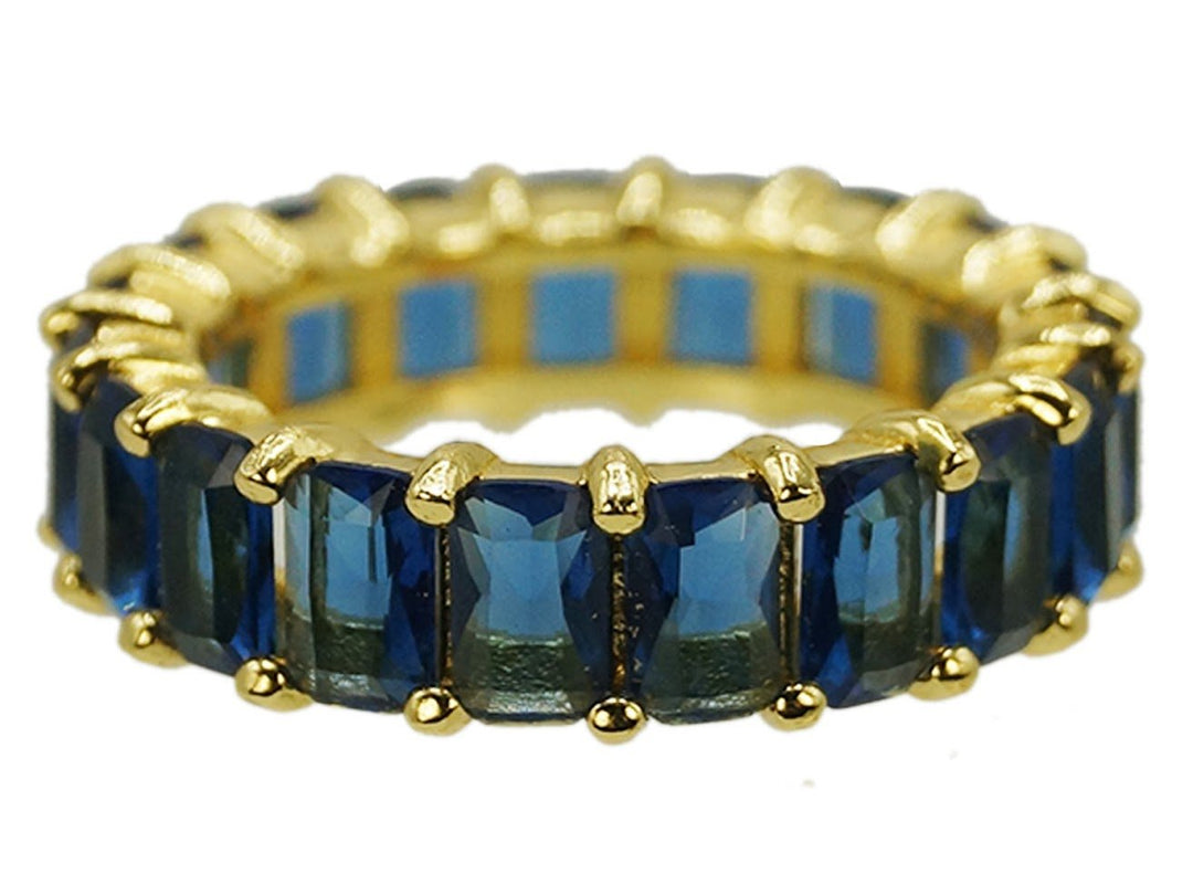 Blue Glass Baguette Band