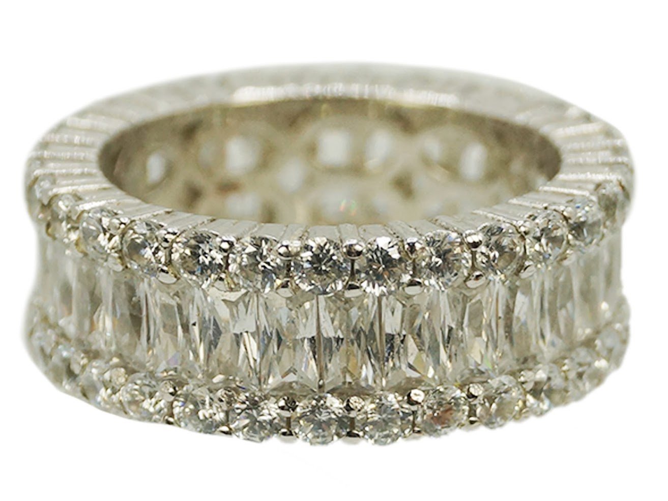 Baguette Band w/ Round CZs.