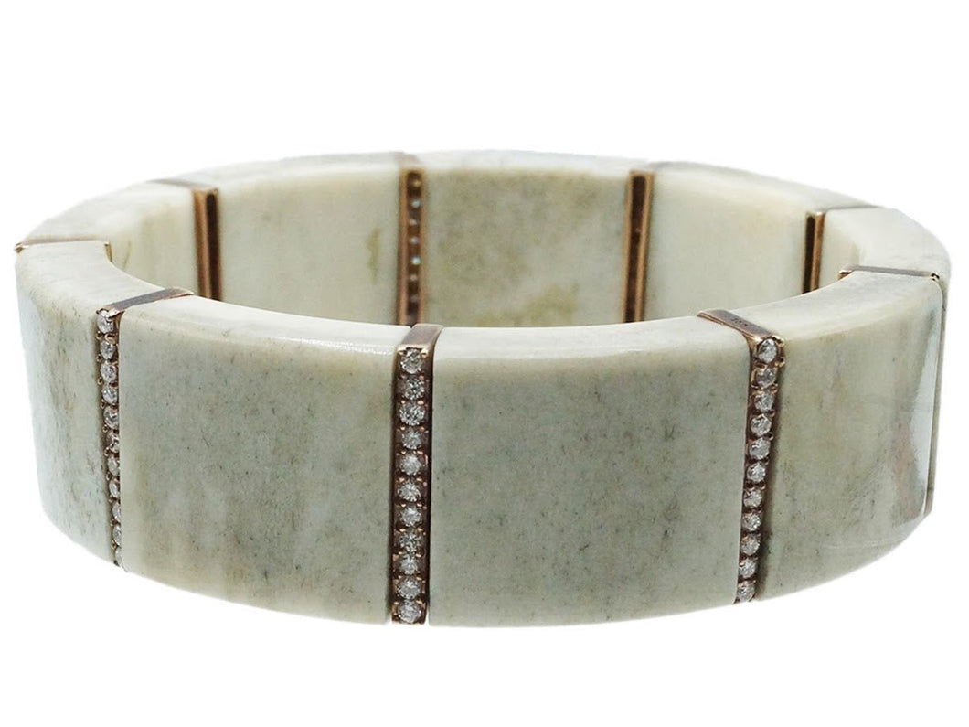 18k Stone Bracelet with Fine White Diamonds