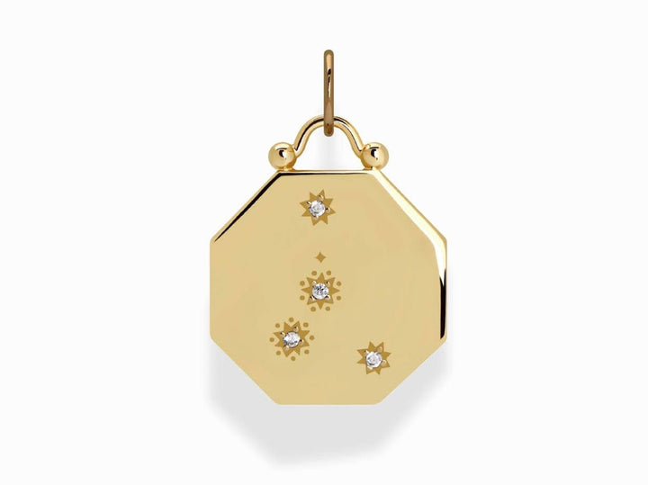 Cancer Charm with Lapis and CZs