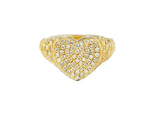 Load image into Gallery viewer, 9k Yellow Gold Mini Heart Diamond Ring
