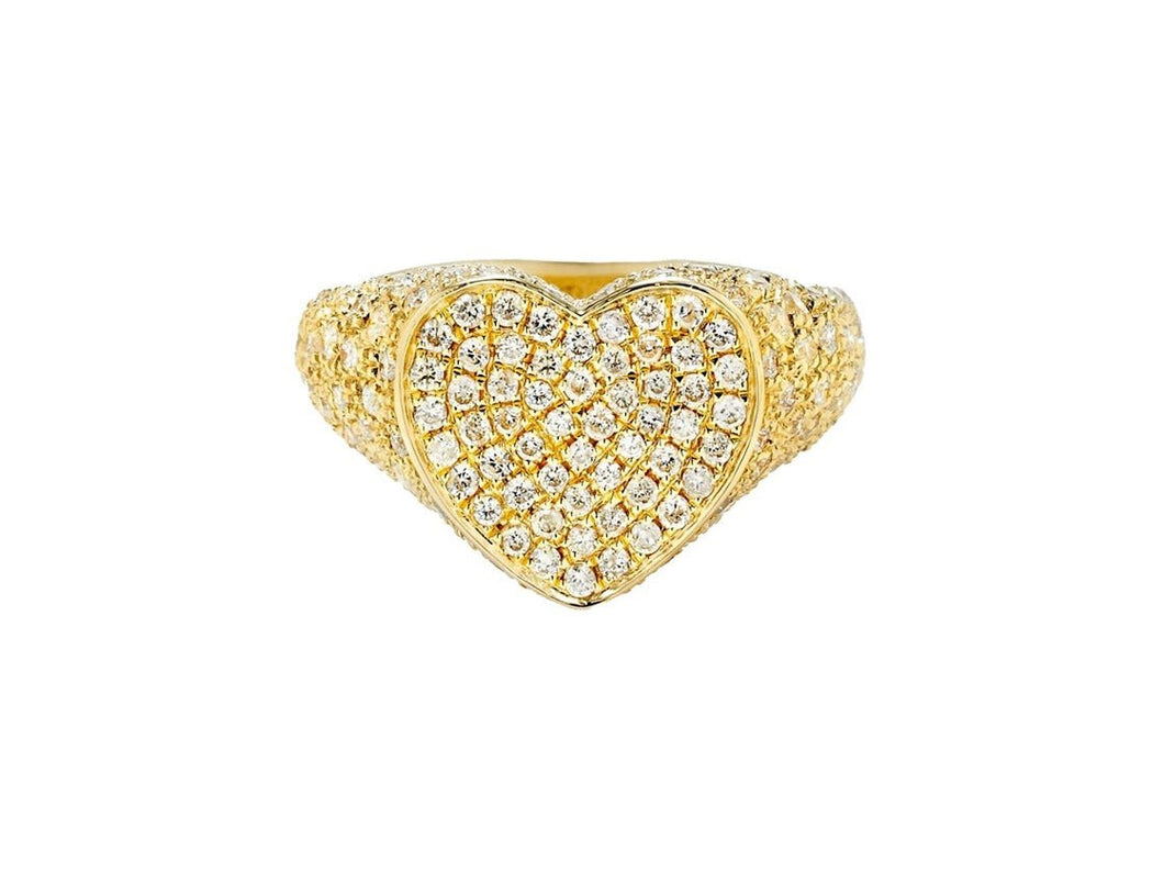 9k Yellow Gold Mini Heart Diamond Ring