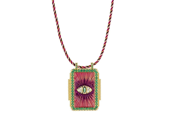 Fuchsia Evil Eye Pendant Necklace