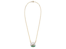 Load image into Gallery viewer, 9k/18k Malachite, MOP, and Enamel Starry Dreams Necklace
