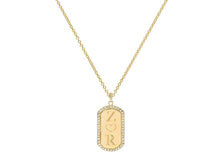 Load image into Gallery viewer, 14k Diamond Engraved Mini Dog Tag Necklace
