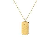 Load image into Gallery viewer, 14k Gold Engraved Dog Tag Pendant Necklace
