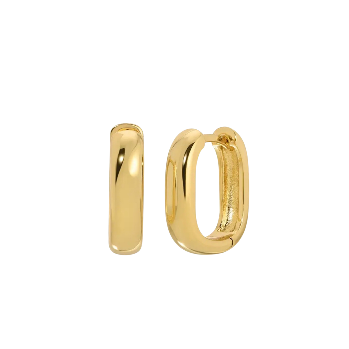 Gold Oval Hoop Earrings