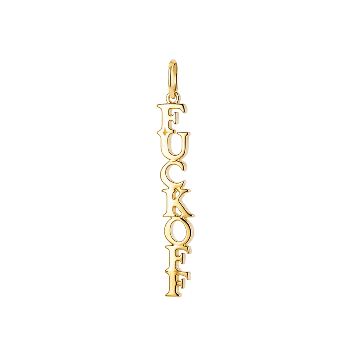 Gold F Off Vertical Charm