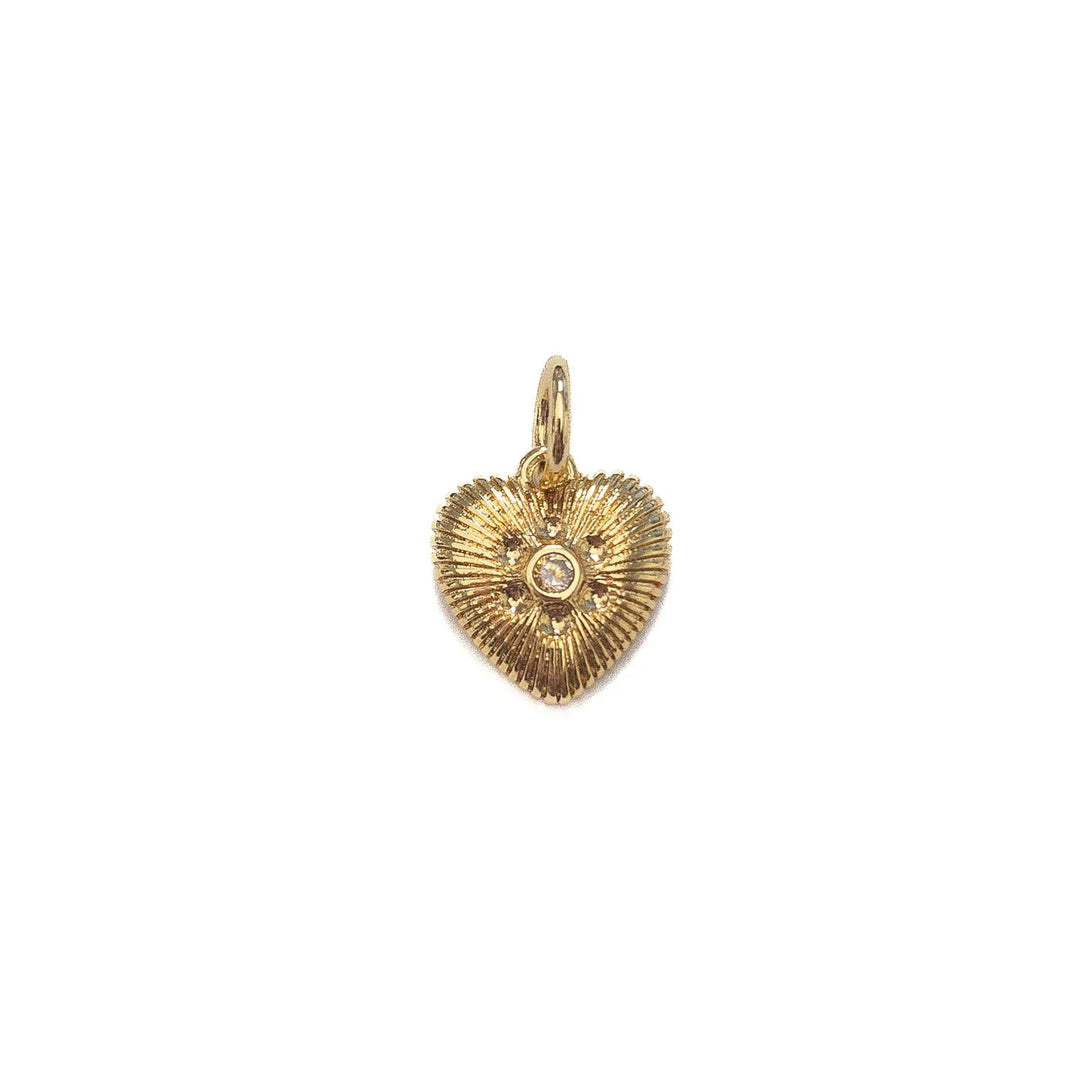 Gold Textured Heart Charm