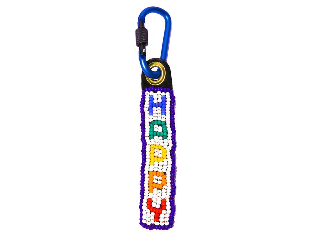 HAPPY Beaded Rainbow Bag Charm