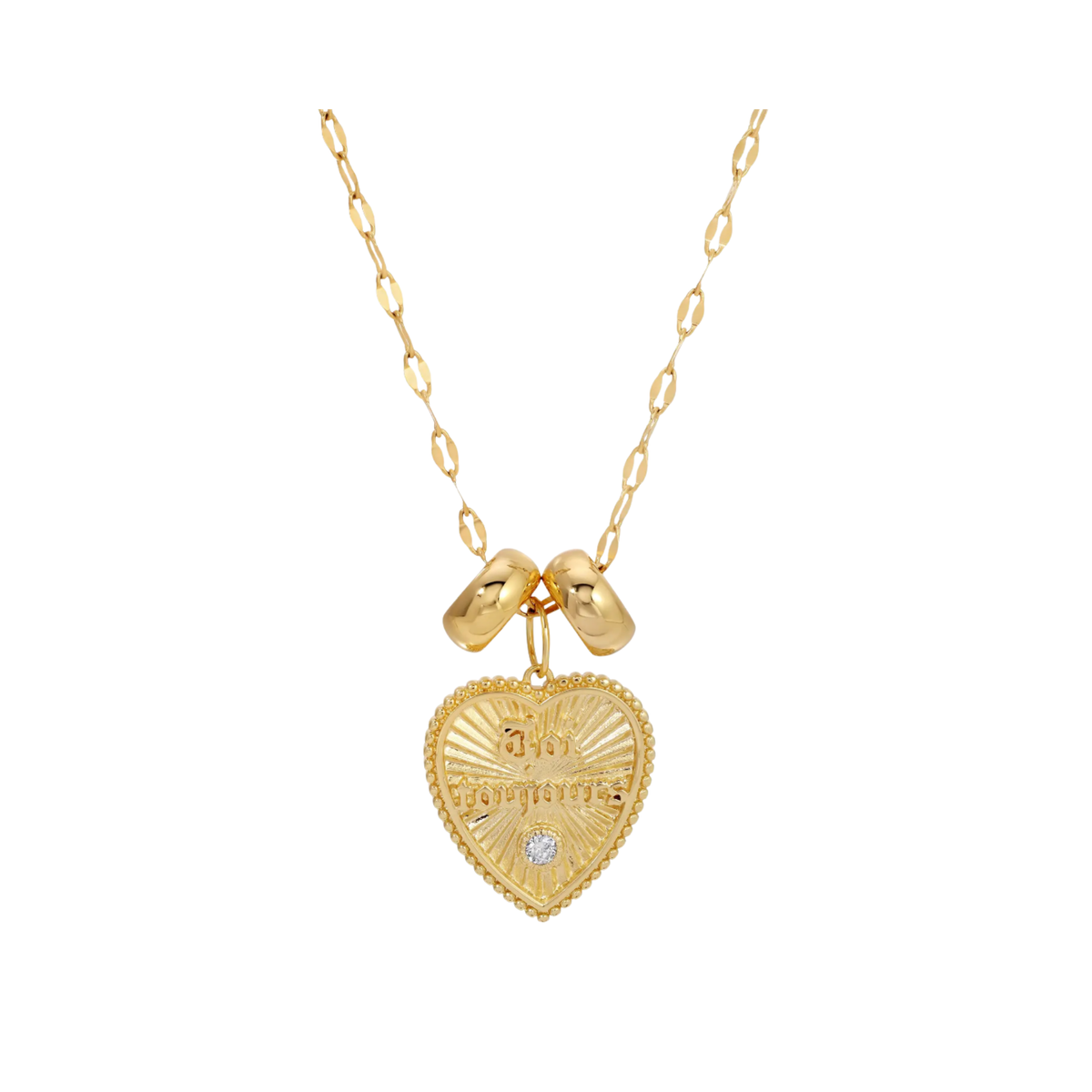 Gold Toi Toujours Charm Necklace with Spacer Charms