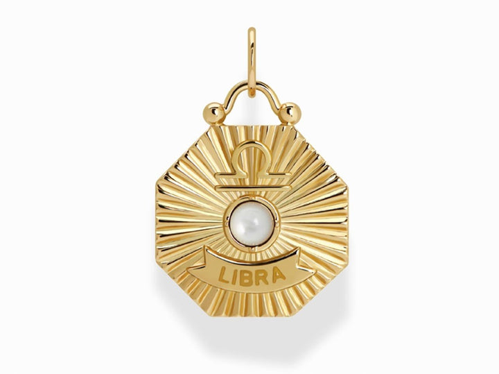 Libra Charm with MOP and CZs