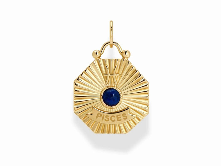 Pisces Charm with Lapis and CZs