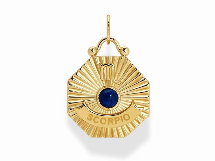Scorpio Charm with Lapis and CZs