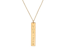 Load image into Gallery viewer, 14k Vertical Nameplate Necklace
