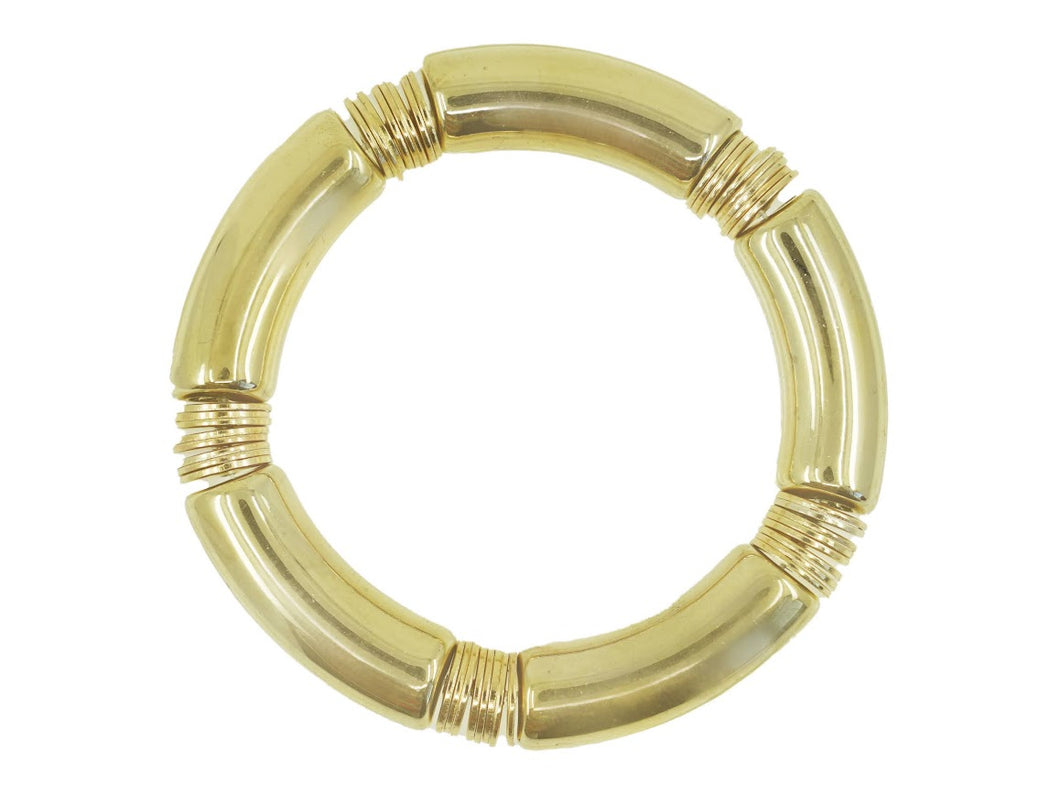 Gold Tube and Ring Stretch Bracelet
