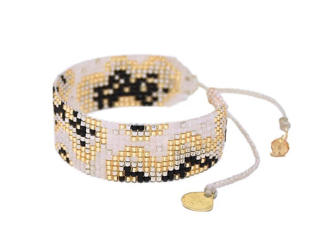 Wide Animal Pattern Beaded Bracelet