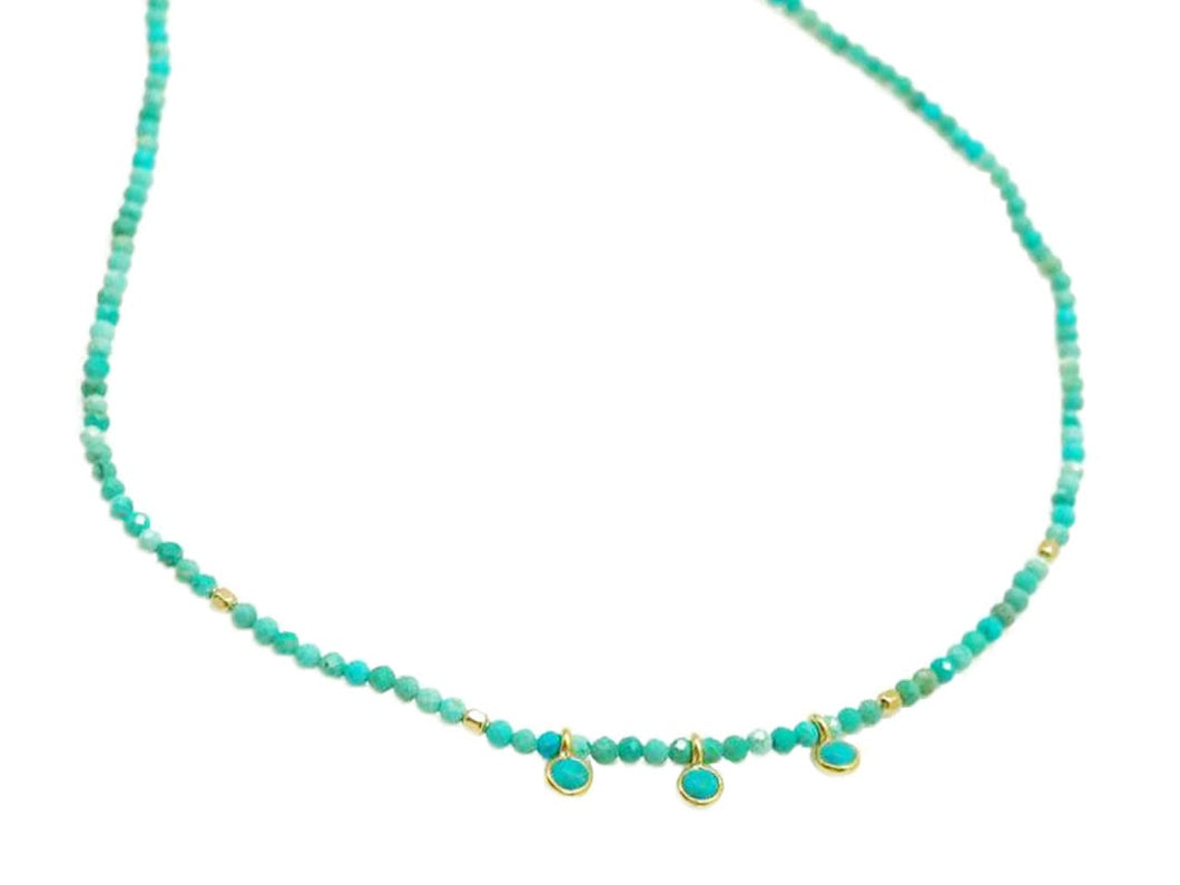 Triple Turquoise Pendant Necklace