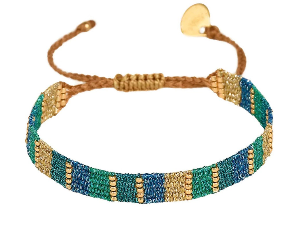 Blue and Green Woven Bracelet