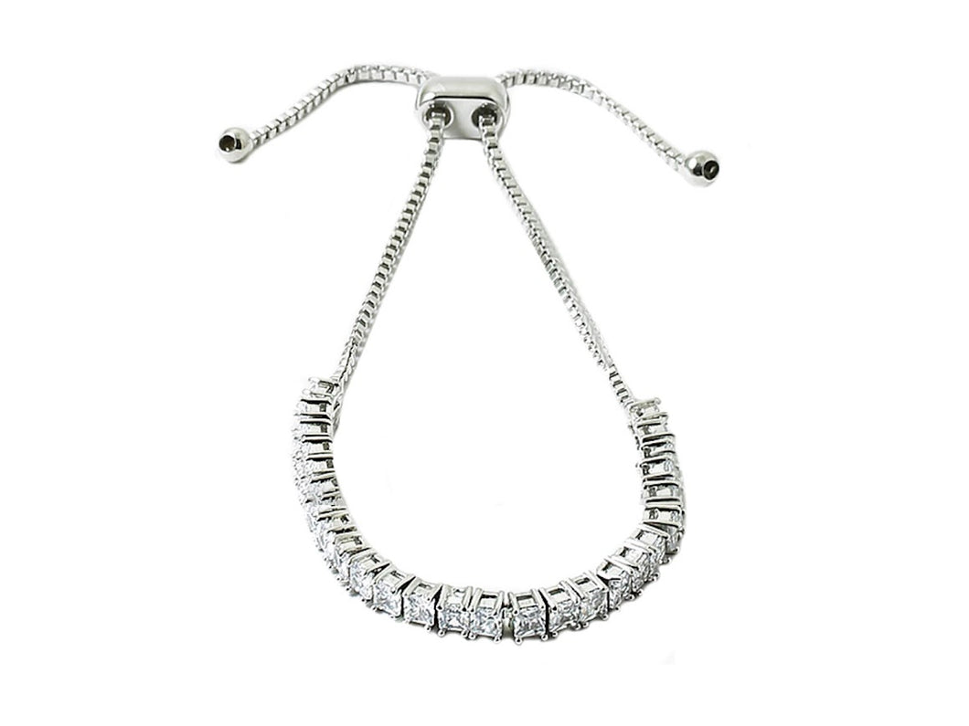 Silver Pull Down CZ Bracelet